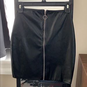 NWT Black Pleather Skirt